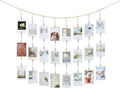 KLOGTSIND Hanging Photo Display with Clips, Wood Beads Garland Wall Decor | 28 Wooden Clips, Photo String Banner for Pictures Cards Artwork, Boho Room Dorm Decor, Christmas Teen Girl Gifts by KLOGTSINDDirect