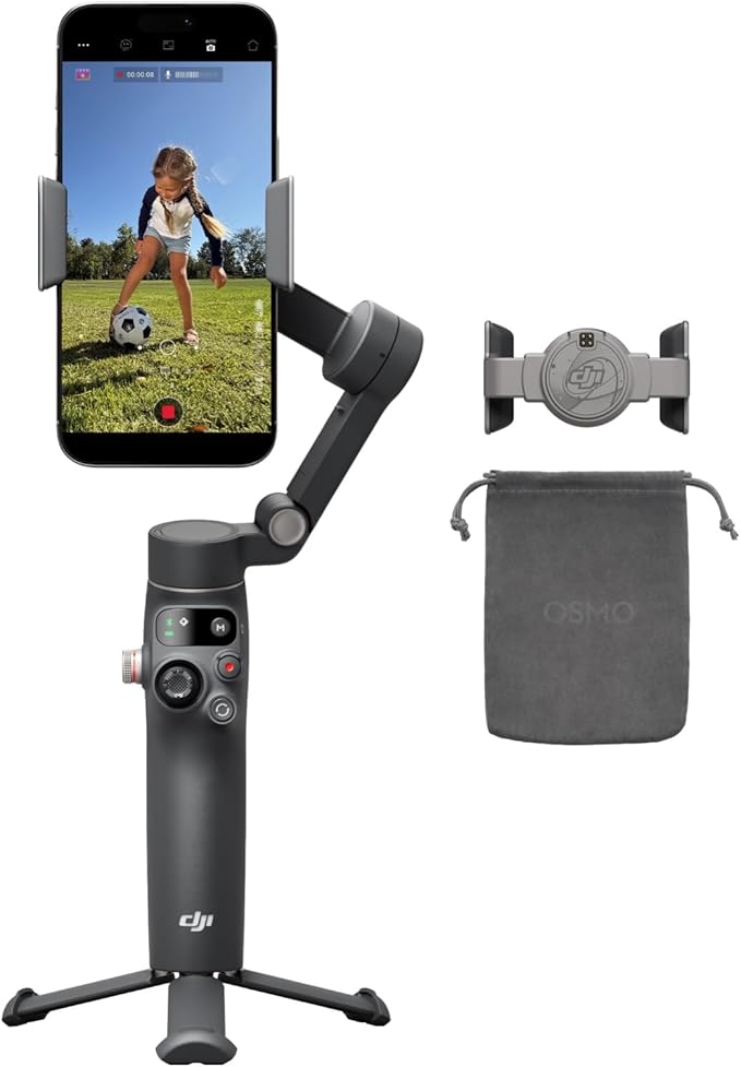 DJI Osmo Mobile 8 Standard Combo, Gimbal Stabilizer for Phone | AI Native Tracking, 360° Pan Rotation, Built-in Extension Rod & Tripod, 10h Battery, Extension Rod, 3-Axis Stabilization by Unknown
