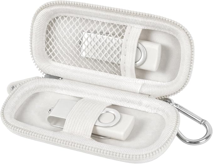 USB Flash Drive Case, SD Card Holder Compatible with Thumb Drive, Memory Cards, SDXC SDHC Storage Bag, Electronic Accessories Organizer for SanDisk for Samsung for Inland (White) by ALKOO