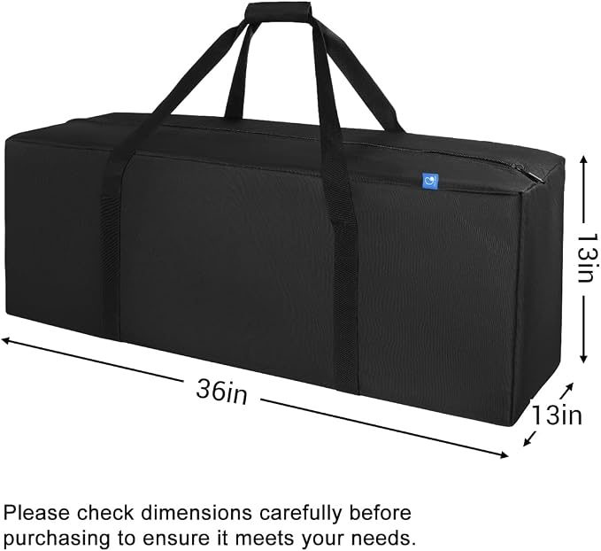 COOLBEBE 36-Inch Large Travel Duffle Bag, 100L Heavy Duty Luggage, Black | Upgrade 2-way Lockable Zippers, Sturdy & Water Resistant for Sports Equipment, Camping & Moving - Image 7