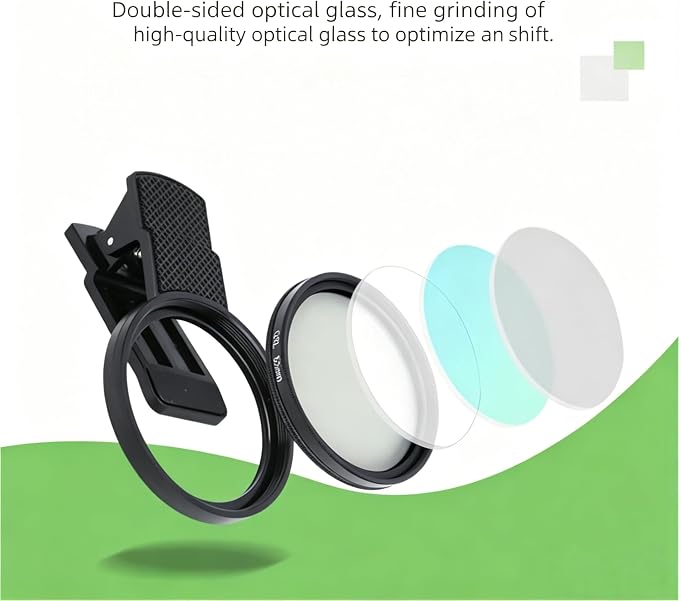 New CPL Phone Camera Filter Kit with Polarization, Universal Clip-On to Eliminate Glare & Boost Colors for iPhone 17 16 15 14 13 12 11 and Other Smart Phones Photography (52mm) - Image 5