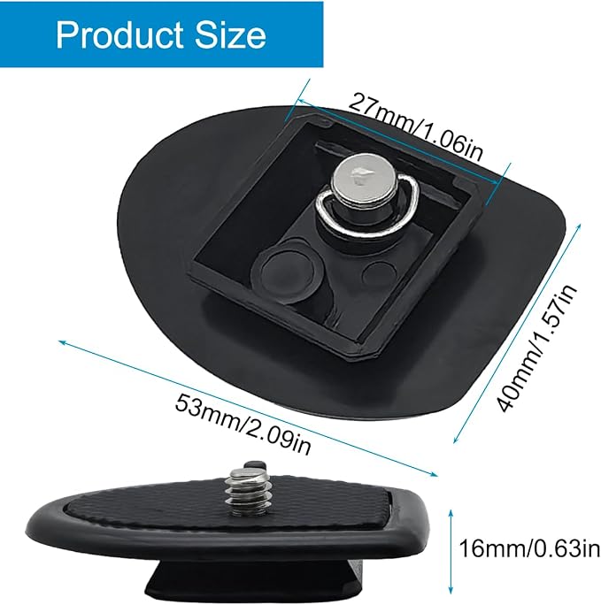 2 Pack 27mm (1-1/16") Quick Release Plate, Universal Camera Tripod Mount Adapter Replacement for 27mm Square Socket Tripod Heads - Image 2