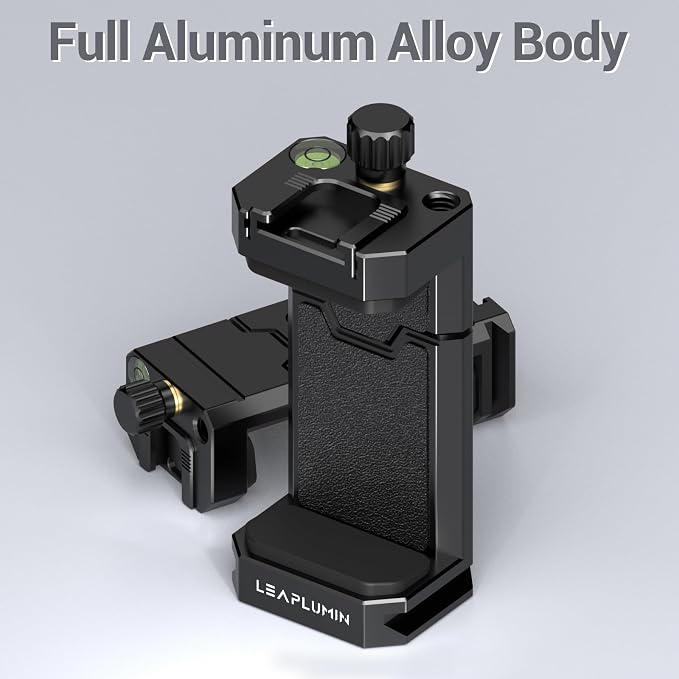 Tripod Phone Mount Holder with Sliding Cold Shoe,Universal Smartphone Mount Adapter with 1/4" Standard Screw&& Arca Swiss Quick Release Plate,Phone Tripod Mount Support Vertical/Horizontal - Image 7