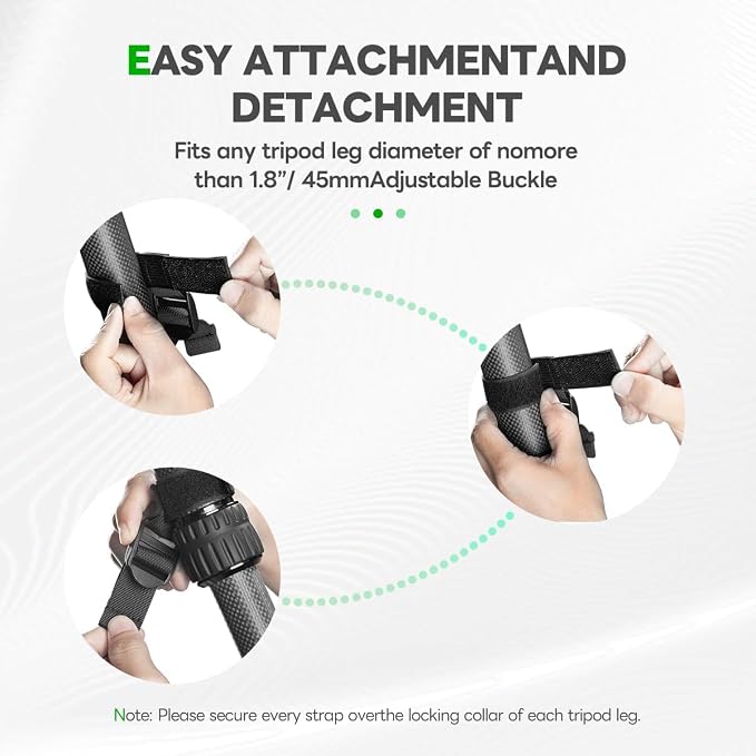 FANAUE TS-01 Tripod Stone Bag, Fit for Most, Heavy Duty Sandbag, Adjustable Buckles, Black - Image 4
