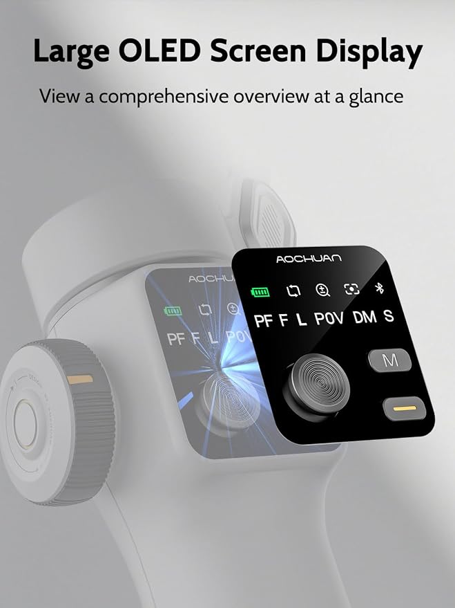 AOCHUAN Gimbal Stabilizer for iPhone w/Extension Rod,Face Tracking(SmartV8) | Phone Gimbal for iPhone with Built-in 7.8Ft Extension Rod, Full-Screen Oled Display, Ideal for Tiktok Recording(White) - Image 6