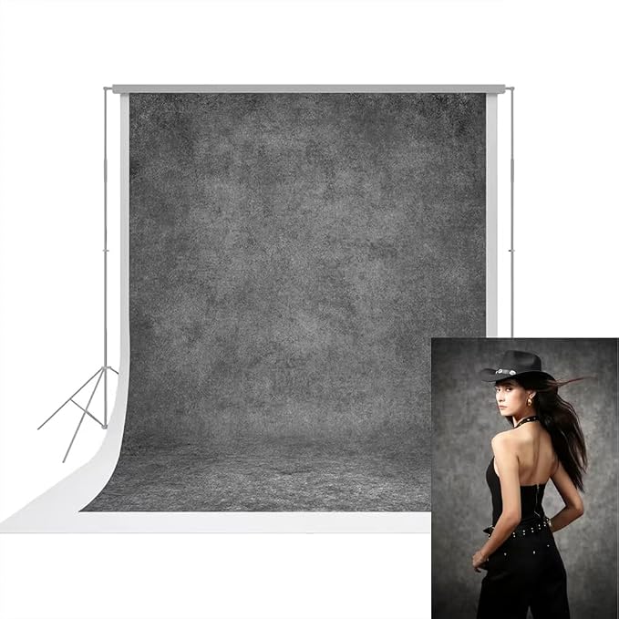 UrcTepics 8×10 ft Grey Fabric Photo Backdrops, Classic Abstract Texture Backdrop for Headshots and Portraits, Vintage Photography Background for Studio and Events. by UrcTepics