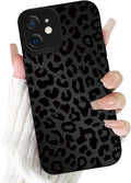 Cute Black Cheetah Print Phone Case for iPhone 12 Mini 5.4" | Aesthetic Leopard Pattern Design Cover Full Camera Lens Protective Shockproof Soft Slim TPU Funda for Men Women Girls by Unknown