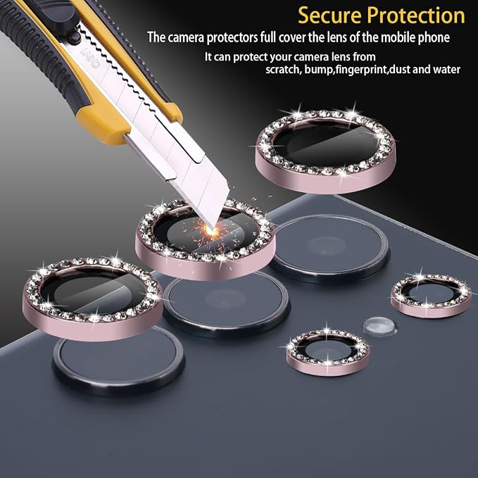 Camera Lens Protector for Samsung Galaxy S24 Ultra, Diamond Pink | Tempered Glass, Auto-align Tray, Easy Installation, Case Friendly, Anti-Scratch, HD Clear, Ultra Slim - Image 2