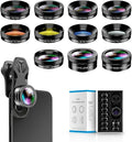 MIAO LAB 11 in 1 Phone Camera Lens Kit - Wide Angle Lens & Macro Lens+Fisheye Lens+ND32//CPL/Color Lens/Star+Kaleidoscope Lens for iPhone Samsung Sony and Most of Smartphone by MIAOLAB
