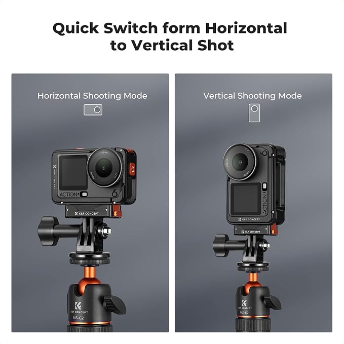 K&F CONCEPT 2 Pack Magnetic Adapter Mount for DJI Osmo Nano/Osmo Action 6 | Quick Release Extension Base Bracket with 1/4" Adapter/Quick-Release Buckle for Tripod, Action Camera Vlog Accessories PP09 - Image 6