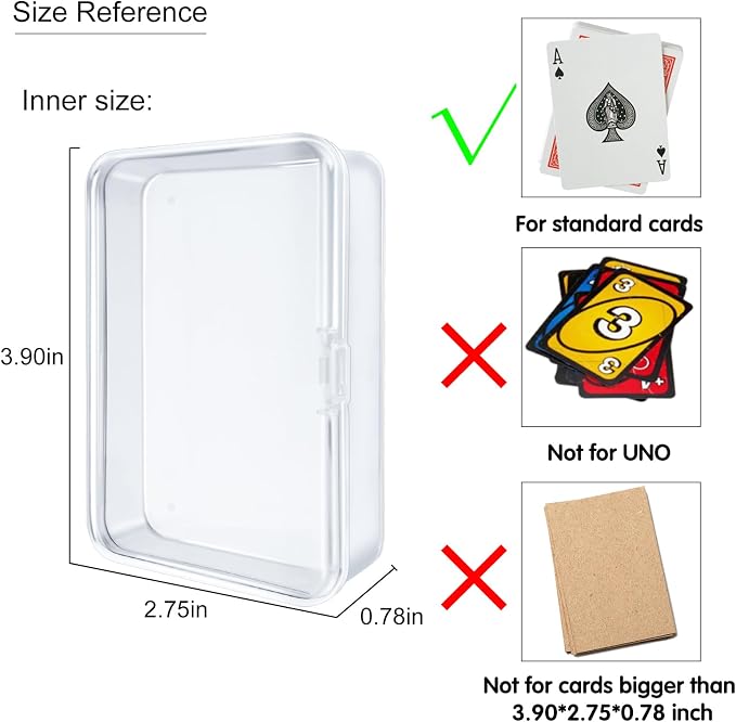 IOKUKI 8 Pcs Blank Playing Card Case, Clear Plastic Playing Game Card Storage Box Holder for Bank/Business/Game/PTCG Cards Not for Uno - Image 2