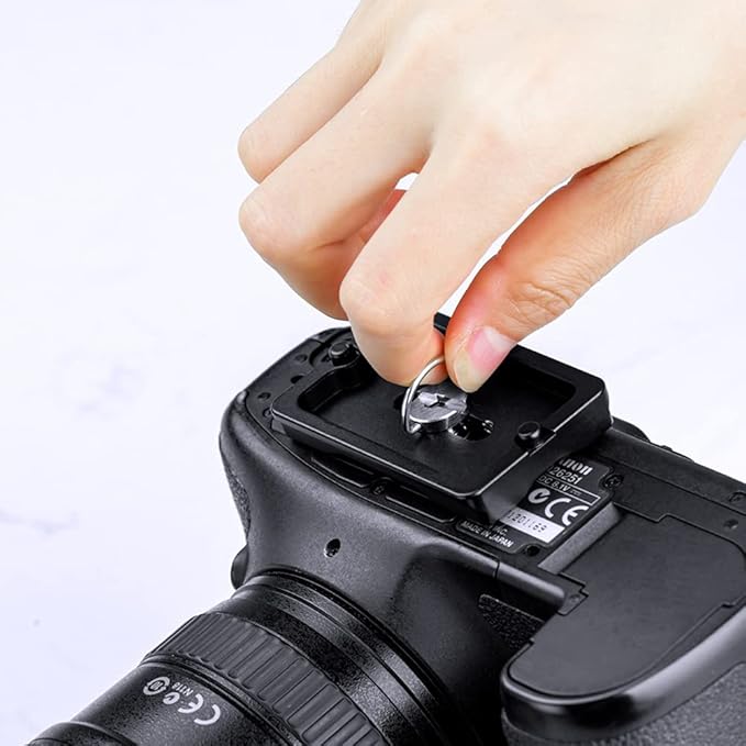 K&F CONCEPT Aluminum Camera Tripod Quick Release Mounting Plate for Tripod | Compact Design with Battery Access, 1/4" Screw for Cameras/Light/Mic, Fits Arca Swiss, TP12 - Image 4