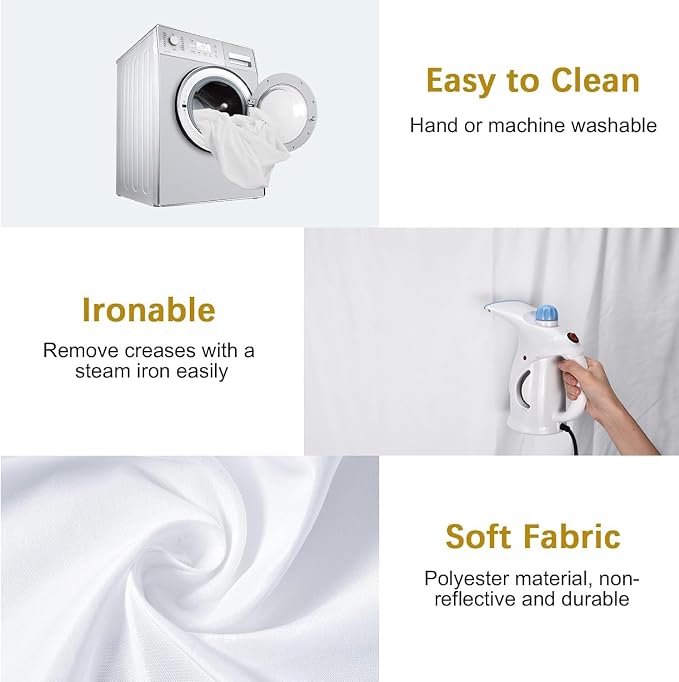 6X9FT White Background for Photography (Background Only) | White Photo Booth Backdrops for Photoshoot, White Backgrounds Screen Video Recording Parties Curtain, Low Temperature Ironing - Image 4