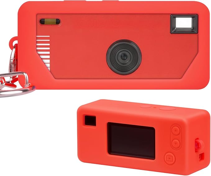 Silicone Case for Kodak CHARMERA Millennium Keychain Mini Digicam Blind Box | Soft Keychain Camera Sleeve, Precise Cutouts, Case-On Charging & SD Card Access, For Collectors & Daily Carry, Red by paiyule
