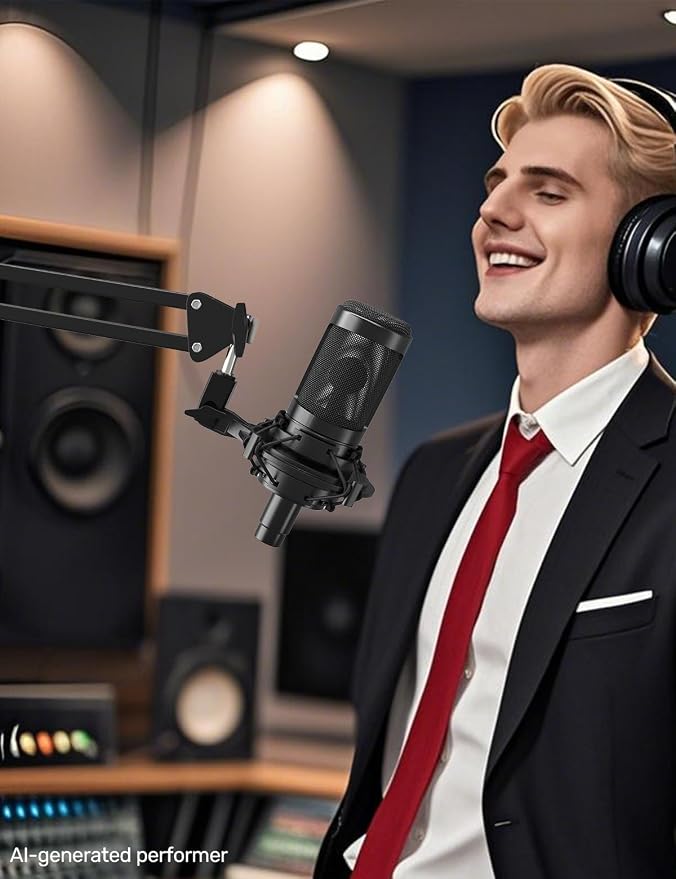 Custom Built Shock Mount with Pop Filter for AT2020 Microphones, Pro | Reduces Vibration Noise, Improves Recording Quality, Compatible with Audio Technica AT2020USB+, AT2035, AT4040 Condenser Mics - Image 7
