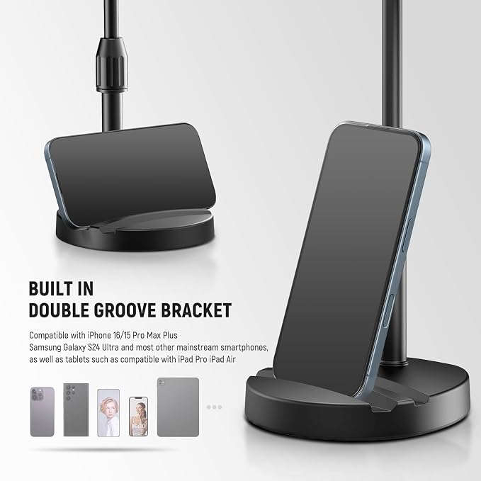 NEEWER Basics 5"/13cm Desk Ring Light with Stand, 10W LED, Black BR60 | Phone Holder Base, Compatible with iPhone, Selfie, Video Recording, Makeup, Laptop Webcam Zoom, Video Conference Lighting - Image 7