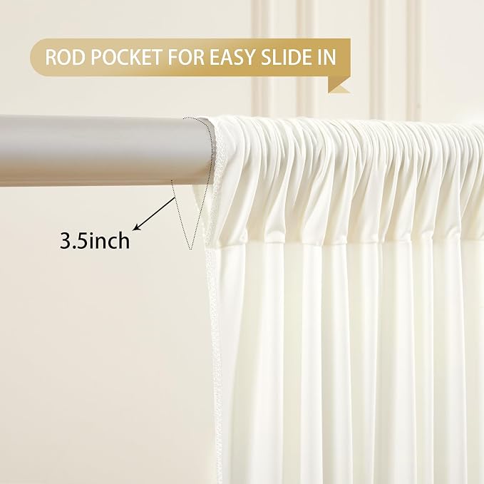 Beige Backdrop Curtains-Wrinkle-Free Polyester Photography Drapes Party Curtain Background for Baby Shower Wedding Decorations- 8 X10FT (Beige) - Image 4
