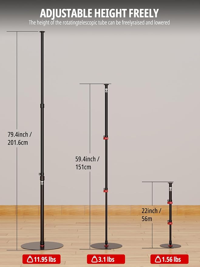 IFOOTAGE Cobra RB-A400,79" Round Base Monopod,Aluminum Photography Light Stand Flat Base for DSLR Camera, Light,Payload 22LBS - Image 7