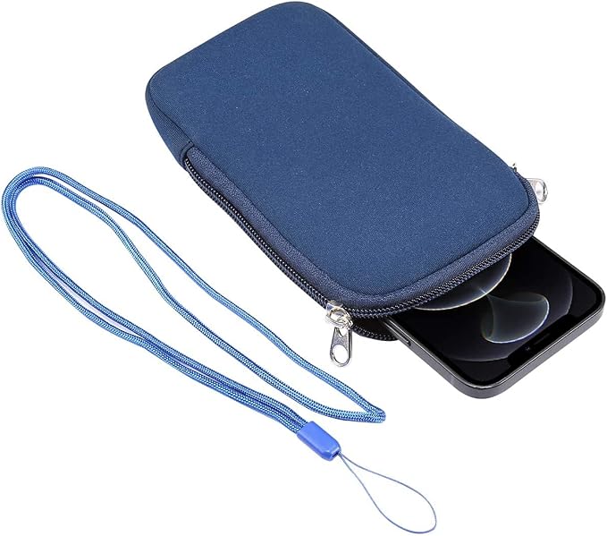 Phone Sleeve Case for iPhone 17 16 15 14 13 12 Pro, Galaxy S26 S25 S24 S23 | Neoprene Cell Phone Pouch for iPhone 17e 16e, SE 3rd, SE 2nd, 13 mini, iPhone 11 XR, with Neck Lanyard, Zipper Closure - Image 4
