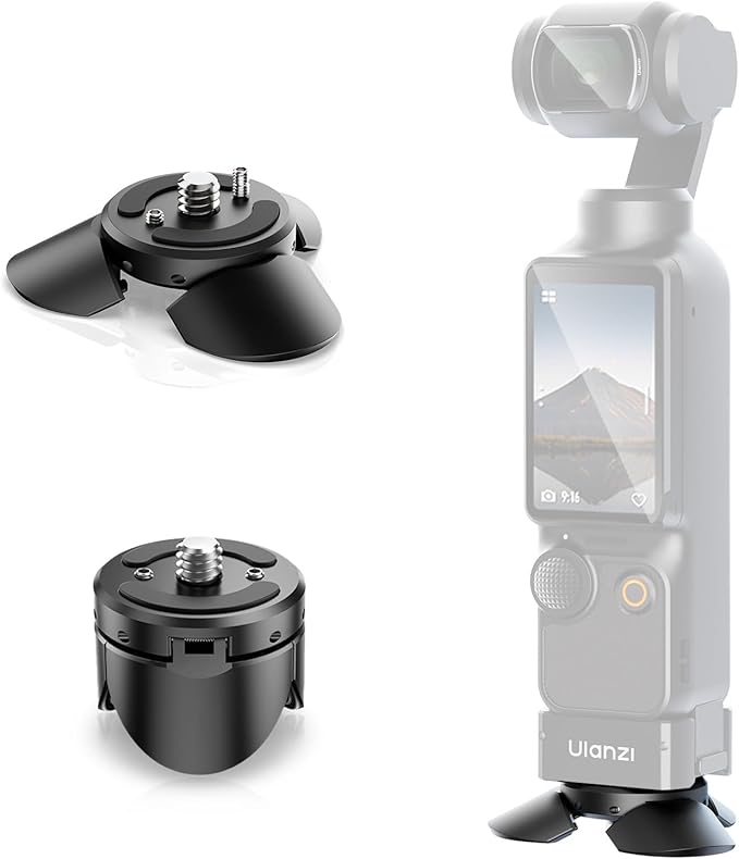ULANZI PK-08 Auto-Open Mini Tripod for DJI Pocket 4p 4 3/Luna Ultra | Tripod & Grip Mode, Aluminum Alloy, 1/4"-20 Screw for Xtra Muse, Compact Travel Vlog Action Camera Accessories by ulanzi