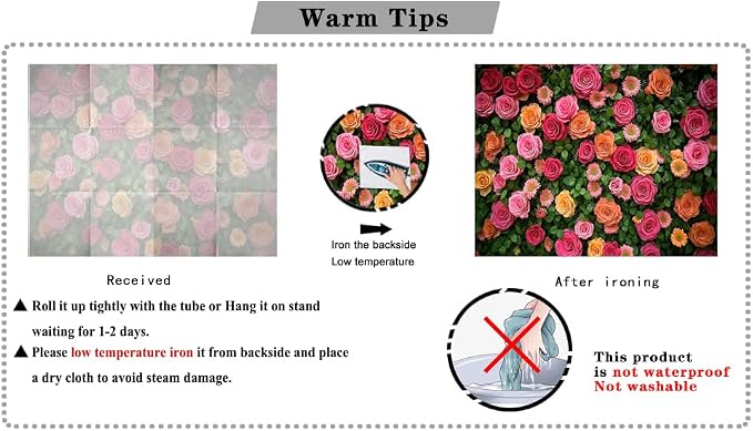 7X5ft Floral Backdrop for Photography Valentine's Day Backdrop Wedding Backdrops Spring Flower Photography Backdrop Mother's Day Backdrops for Photographers Studio Props 049 - Image 7