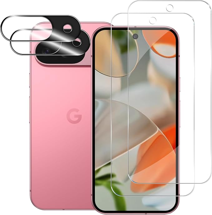 BIGFACE for Pixel 9 Tempered Glass Screen Protector + Camera Lens Protector [ 2 + 2 Pack ][Ultrasonic Fingerprint Unlock] [Anti-Scratch] [Case Friendly] Clear HD Protective Film for Google Pixel 9 5G by Wehaveaprofessionalteam