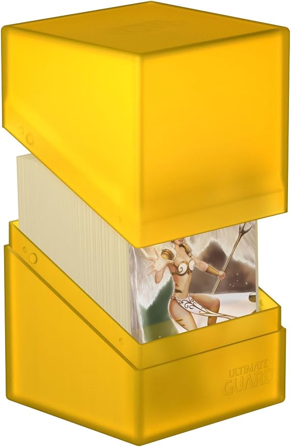 Ultimate Guard Boulder 100+ Classic, Deck Case for 100 Double-Sleeved TCG Cards, Amber, Secure & Durable Storage for Trading Card Games, Soft-Touch Finish - Image 4