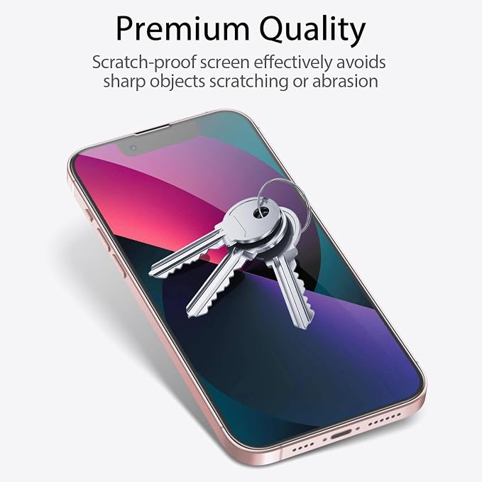 3 Pack Privacy Screen Protector for iPhone 13 +3 Pack Camera Lens Protector with Tempered Glass,Touch Sensitive and Case Friendly(iP-13 - Image 6