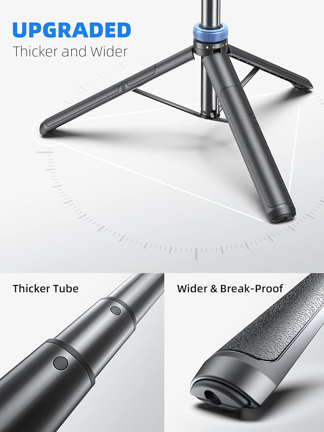 Kaiess 62" Phone Tripod & Selfie Stick, Extendable Photography Light Stand with Wireless Remote, Solidest, Portable, Lightweight, Compatible with iPhone/Android Phone - Image 2