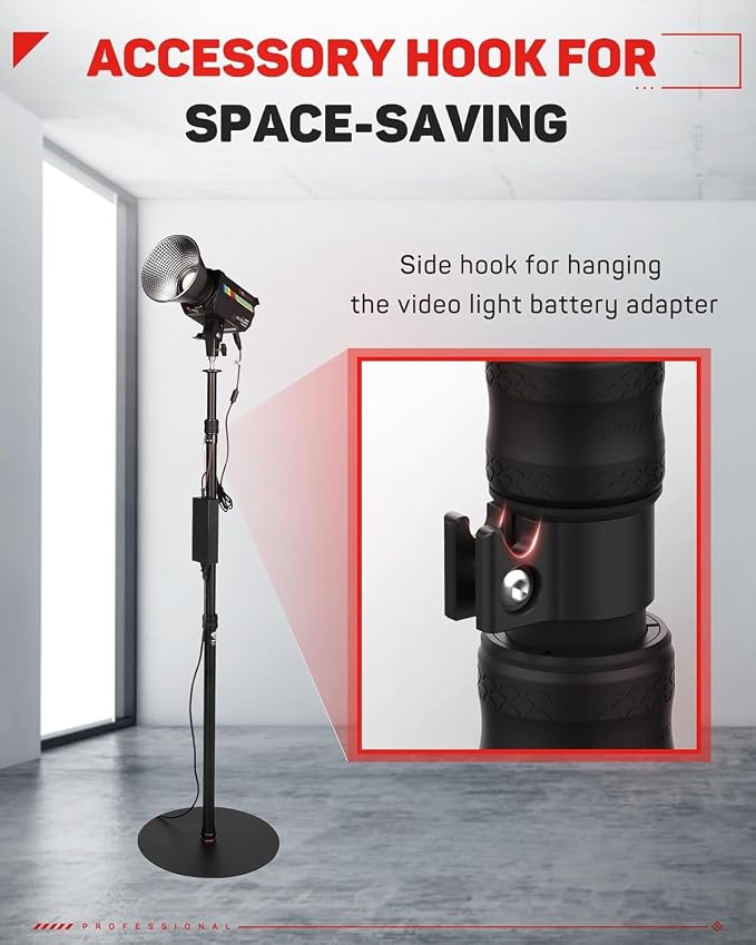 IFOOTAGE RB-A400 Round Base Light Stand Monopod 79" 2 Pack | Tripod Monopod for Cameras Lights Webcam, Live Streaming Vlogging, Stable Round Base Stand with 22LBS Payload - Image 7