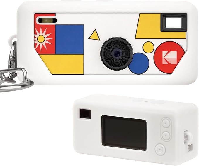Silicone Case for Kodak CHARMERA Millennium Keychain Mini Digicam Blind Box | Soft Keychain Camera Sleeve, Precise Cutouts, Case-On Charging & SD Card Access, For Collectors & Daily Carry, White by paiyule