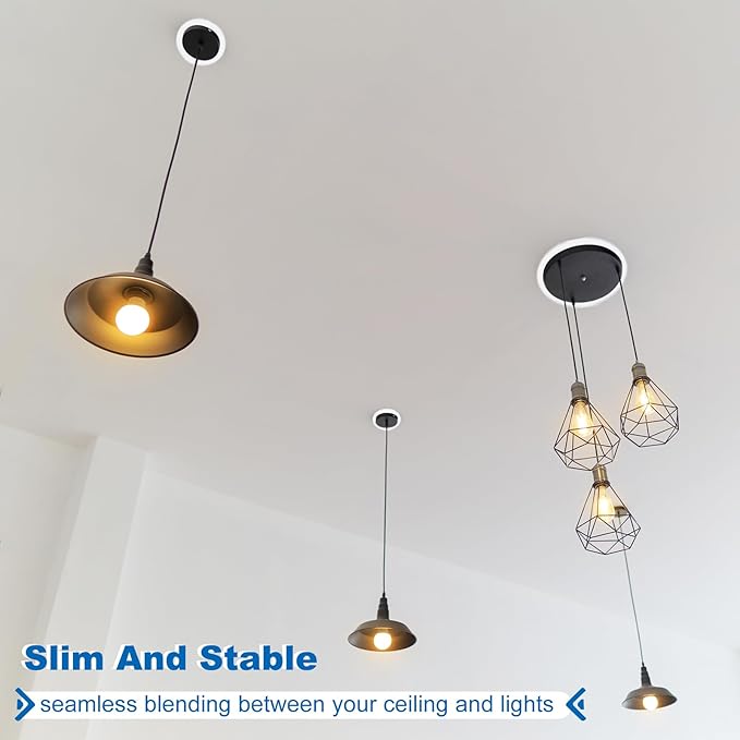 PATIKIL 4.3" ID 6.7" OD Plastic Trim Ring, 12 Pcs Ceiling Light Goof Rings Matte Circular Light Cover Lighting Fixture for Ceiling Wall Recessed Can Downlights, Translucent Matte White - Image 6