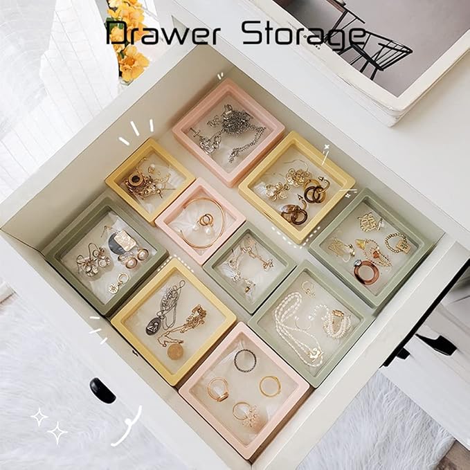 6 PCS 3D Floating Frame Display Holder Stands, Coins Display Case Travel Portable PE Film Jewelry Storage Box Transparent Display Organizer for Challenge Coins, AA Medallions, Gems 2.7/4.33 IN (2.7in) - Image 4