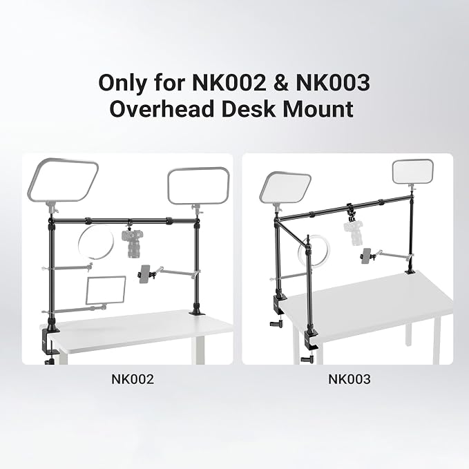 NEEWER 2.8-4.9ft Horizontal Boom Arm Only for NEEWER NK002 & NK003 Overhead Desk Camera Mount Rig Webcam Stand, Telescopic Crossarm for Phone Holder LED Light Video Recording Streaming, NK009 - Image 6