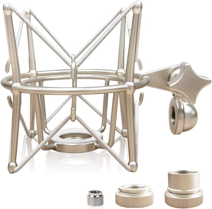 Spider Microphone Shock Mount Mic Holder - Anti Vibration Metal Spider Shockmount Compatible with Neumann U47 U67 U87 TLM102 TLM103 TLM107 M147 M149 Senheiser MK4 MK8 Condenser Microphones by Boseen