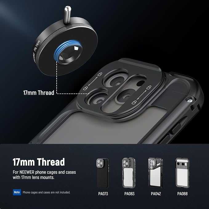 NEEWER 37mm Kaleidoscope Prism Filter with Phone Clip, K9 Crystal Glass Effect Lens Filter for 17mm Threaded Backplate, Phone Cage, Case Compatible with iPhone 17 16 Pro Max Galaxy S25 Ultra, FL-101 - Image 8