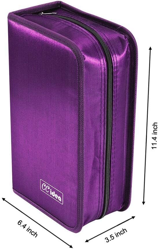 CCidea CD Case DVD Storage Holder, 128 Capacity DVD Cases Organizer CD Plastic Protective Carrying Binder,Portable Cd Wallet for Home Travel (Purple) - Image 3