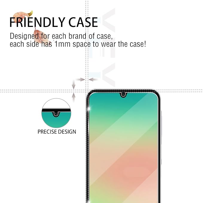 Galaxy A26 HD Clear Tempered Glass Screen Protector + Camera Lens Protectors, [2+2 Pack] [3D Glass] [Anti-Glare] [Bubble-Free] Screen Protector Glass For Samsung Galaxy A26 - Image 4