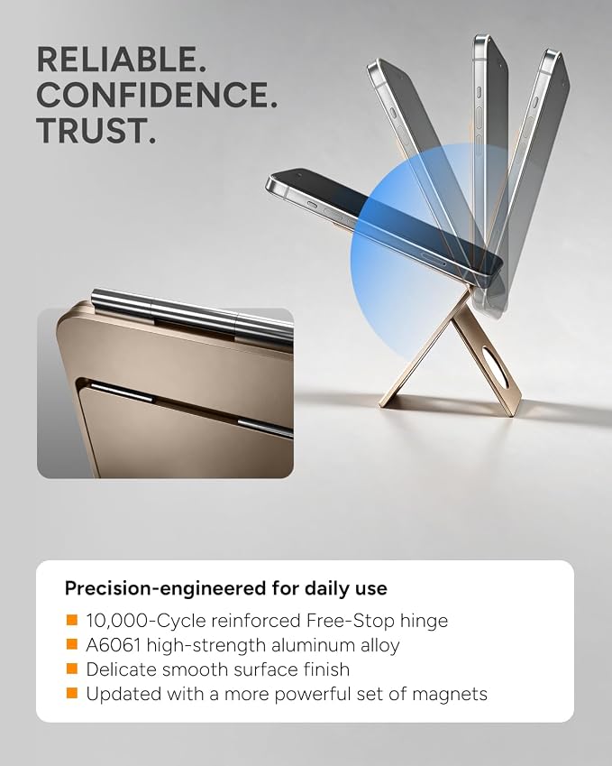 1ST IDEA for MagSafe Tripod Stand Ultra-Thin 0.23" | Aluminum Alloy Magnetic Tripod for iPhone, Flexible 20x Magnet Phone Stand Gift Accessories for Women Men for iPhone 17 16 15 14 13 12 Series - Image 9