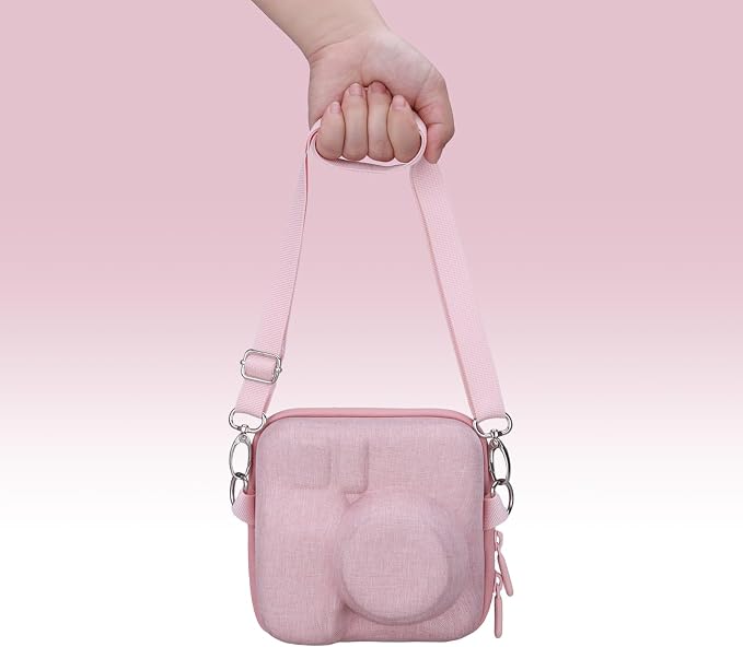 LTGEM Hard Case Compatible with Fujifilm Instax Mini 13, Pink | Fits Fujifilm Instax Mini 13/12/11/10/9, Hard Carrying Travel Camera Bag with Shoulder Strap - Image 4