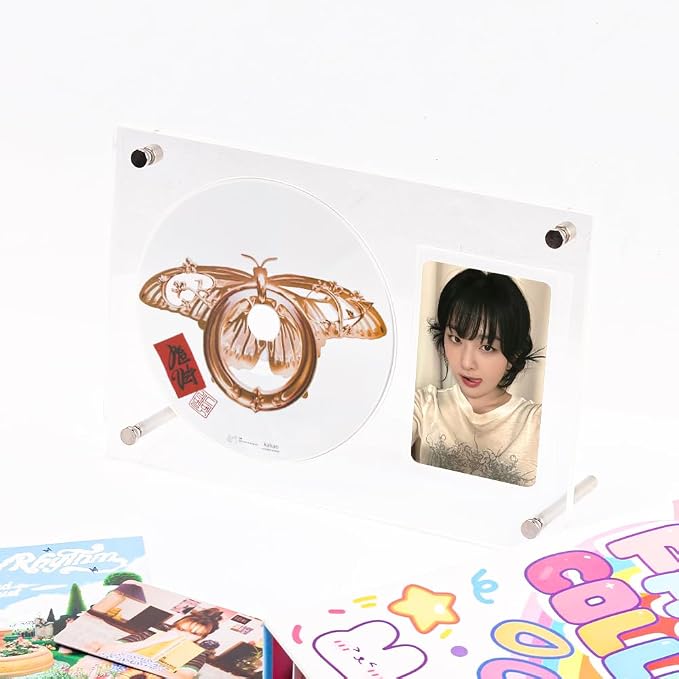 Photocard and CD Holder Stand, 66 x 91 mm, Holds 1CD+1Card | Acrylic Standing Display, Ultra Clear Trading Cases Protectors, For Kpop Photocard Baseball Basketball Photo - Image 2