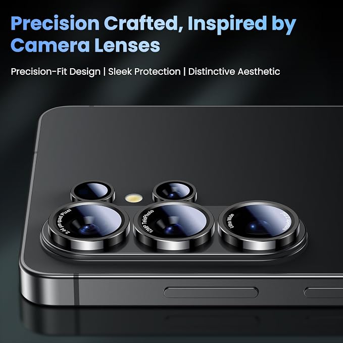 Uyiton for Samsung Galaxy S26 Ultra Camera Lens Protector, Unique Design | Case-Friendly, Ultra-Thin, Military-Grade Sapphire Glass with Aluminum Metal Rear Camera Screen Cover, Black - Image 3