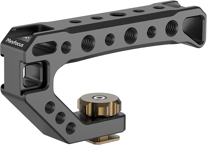 Top Handle with Cold Shoe Mount, Lightweight Handle Grip for Camera Cage, Universal Camera Top Handgrip with 4 Cold Shoe and 1/4" & 3/8" Holes for Camera Cage, Microphone, LED Light, Monitor by MINIFOCUS