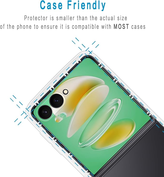 2+2 Pack Privacy Screen Protector for Samsung Galaxy Z Flip 8 | Anti Spy Tempered Glass, with Camera Lens Protector, Anti Scratch, Bubble Free - Image 5
