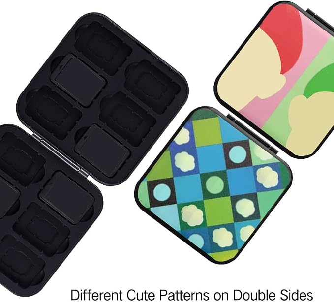 PERFECTSIGHT Cute Switch Game Card Case Compatible with Nintendo Switch Lite/ OLED 12 Slots Game Holder Cartridge Case for Game and SD Cards, Kawaii Portable Compact Game Storage Box, Red & Green - Image 5