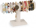 TENINYU Hovering T-Bar Bracelet Necklace Earring Bangle Pendants Anklet Tower Watch Key Jewelry Display Stand for Home Organization (Beige Velvet) by TENINYU