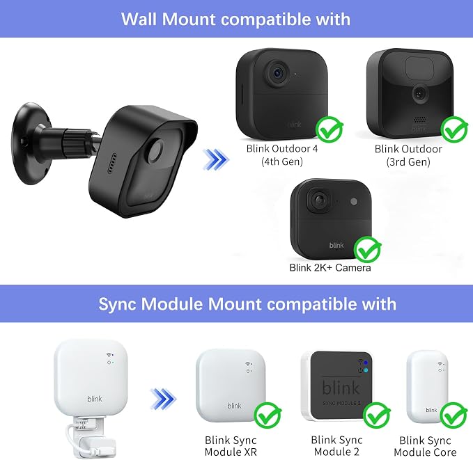 Blink Outdoor Wall Mount for Outdoor 4/2K+ Camera, Blink Sync Module Mount | 1 Pack Weatherproof Protective Cover, 360 Degree Adjustable Mount, Perfect View Angle for Blink Home Security System, Black - Image 2