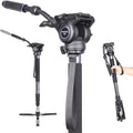 Carbon Fiber Video Monopod-INNOREL VM75CK Professional Hydraulic Fluid Head Monopod Removable Multifunctional Travel Tripod Stand for Gopro DSLR Camera Telescopic Camcorders, Max Load 13 pounds/6 kg by INNOREL