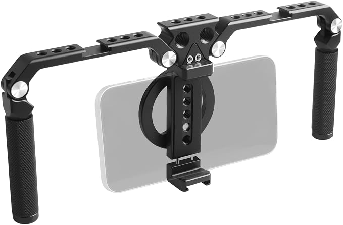 OPC01 Foldable Phone Cage Handheld Stabilizer,Foldable Magnetic Smartphone Cage with Handle and Magnetic Sticker for iPhone 17/16/15/14/13/12/11/10 Series and Andriod Phones for Photographer by Unknown