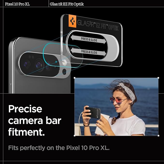 Spigen Glas.tR EZ FIT Optik Camera Lens Protector for Pixel 10 Pro XL | GlasTR EZ Fit Optik, 9H+ Tempered glass, Scratch resistant, Original photo quality, Auto-align tray, Case-friendly, 2Pack - Image 5